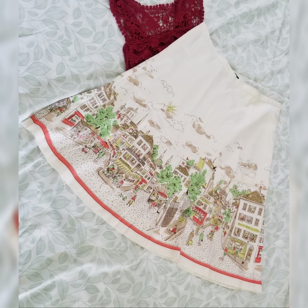 Paris Print Skirt